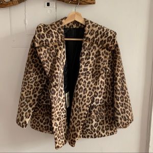 Vintage Leopard Print Fur Jacket